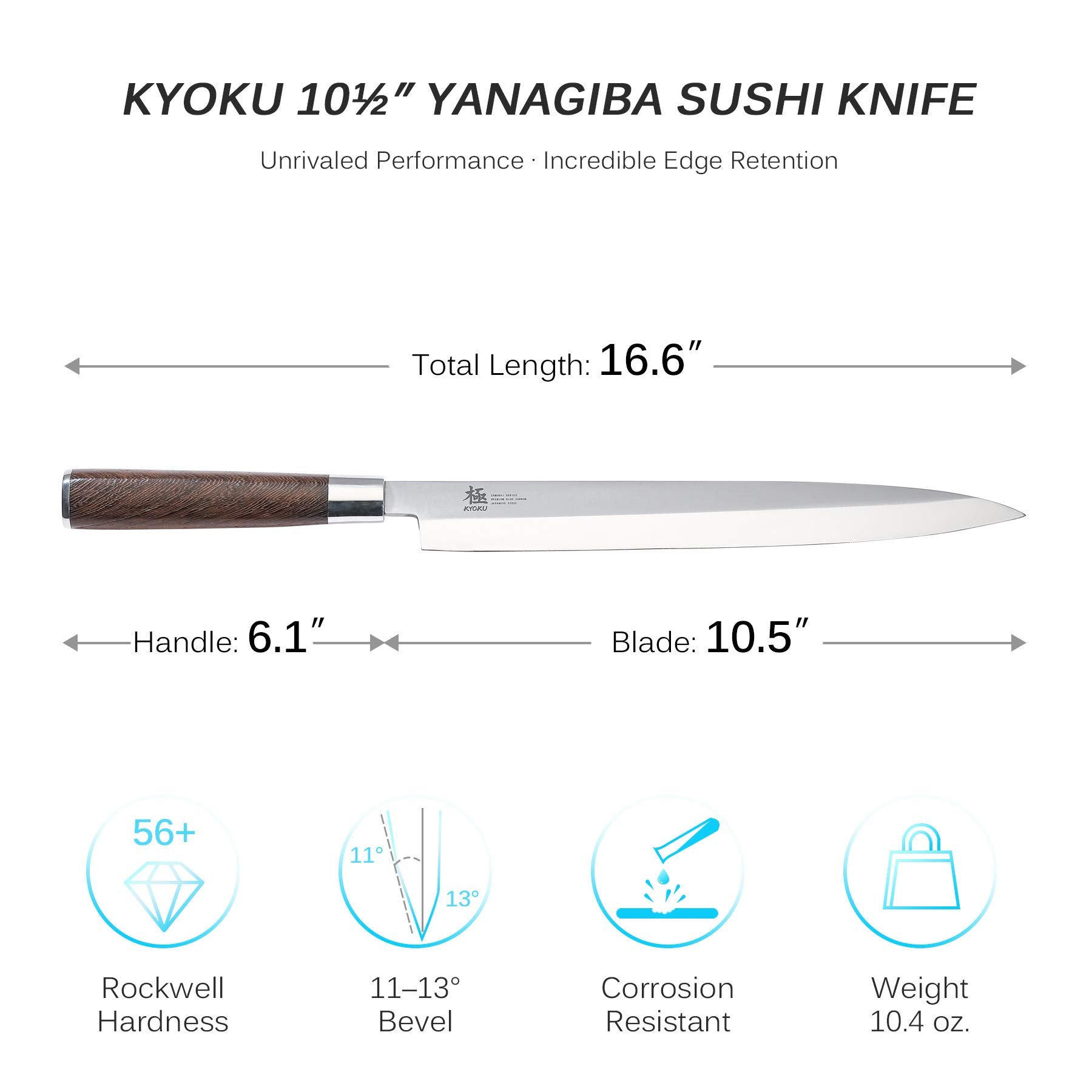 KYOKU Samurai cryogenically treated steel highlights durability and edge retention.