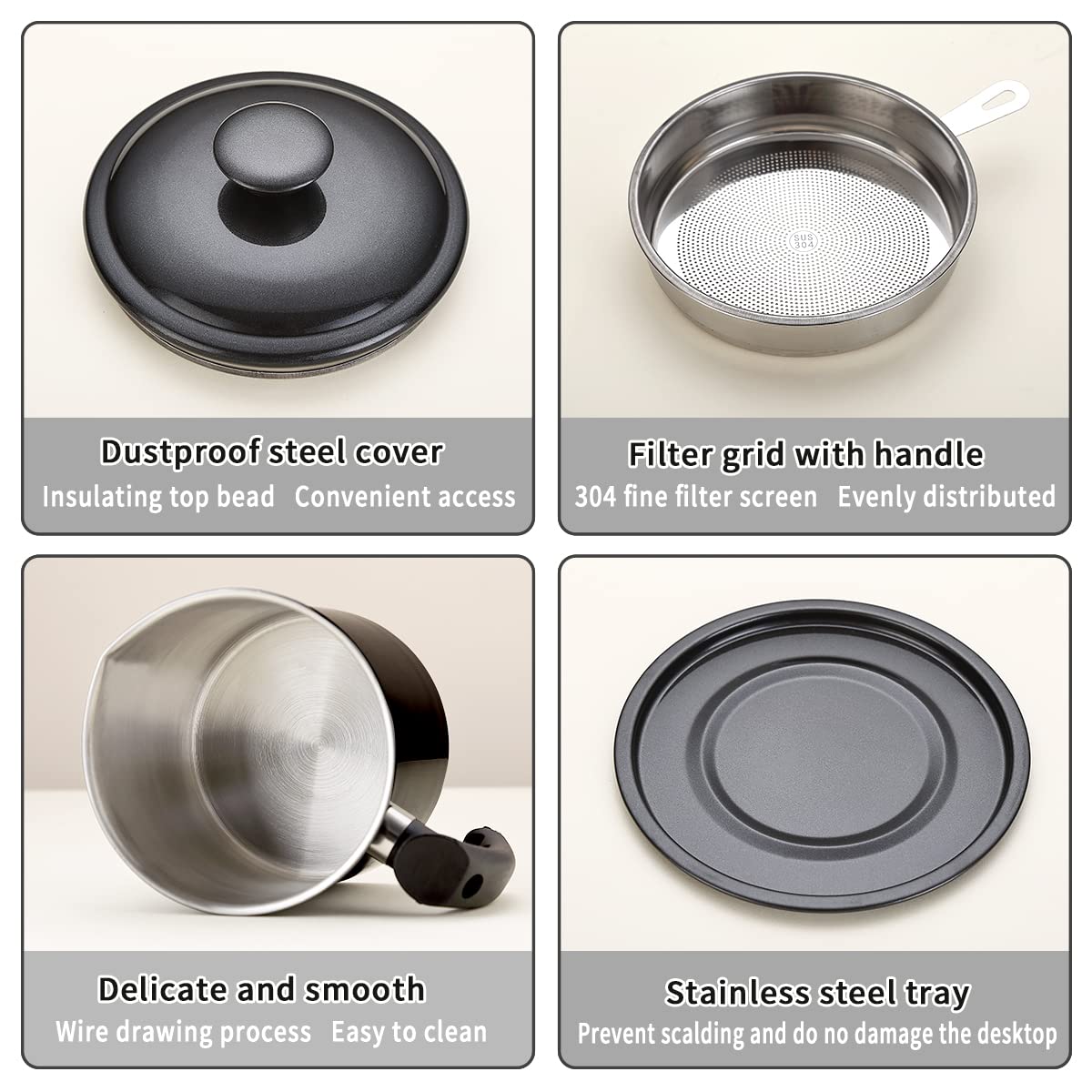 Kyraton dishwasher safe grease container for easy cleaning