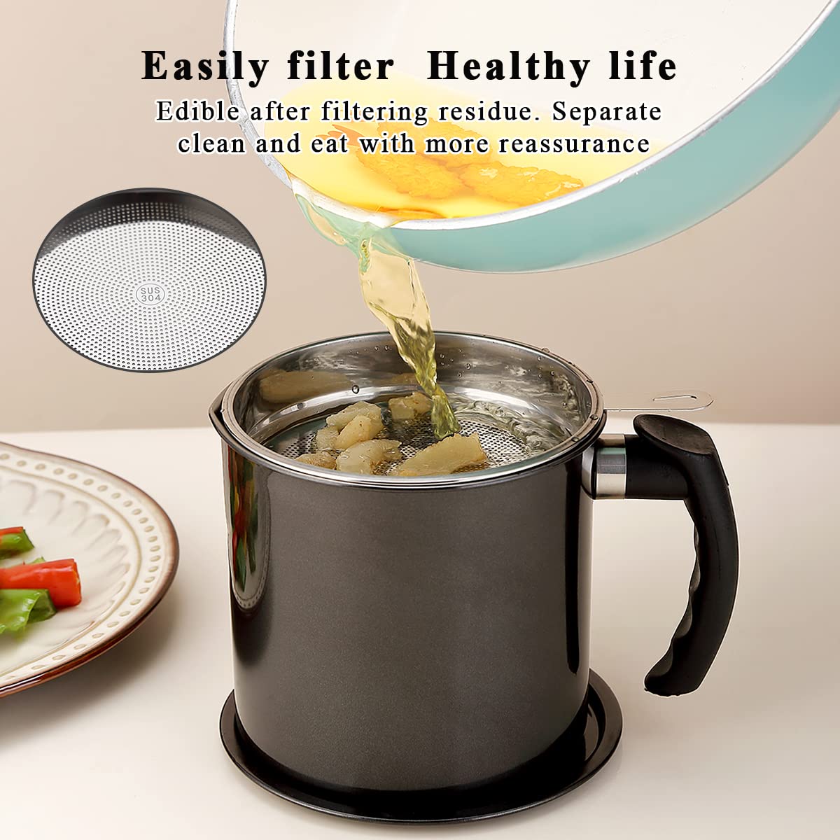 Kyraton fine mesh filter for oil separates solids