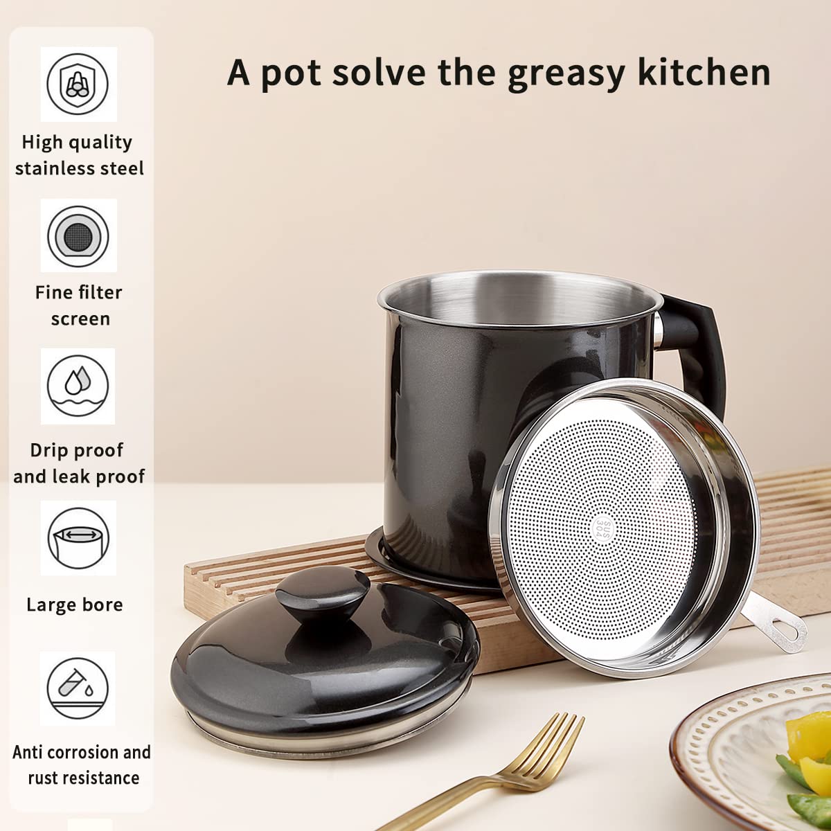 Kyraton heat resistant black coating stainless steel for durability