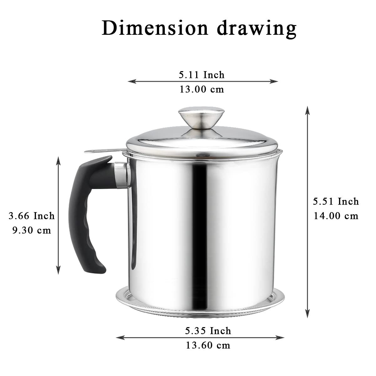Kyraton stainless steel oil container for durable, odor-resistant storage.