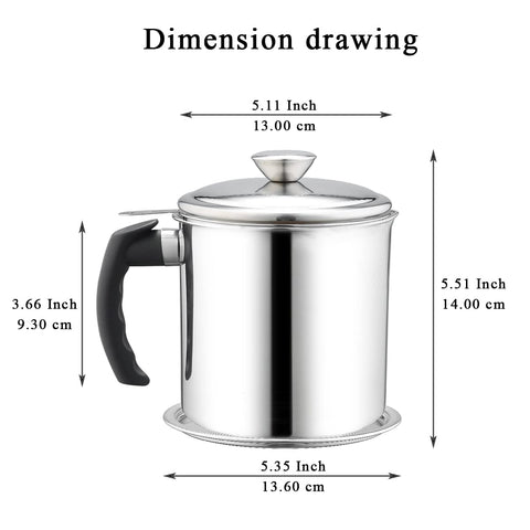 Kyraton stainless steel oil container for durable, odor-resistant storage.