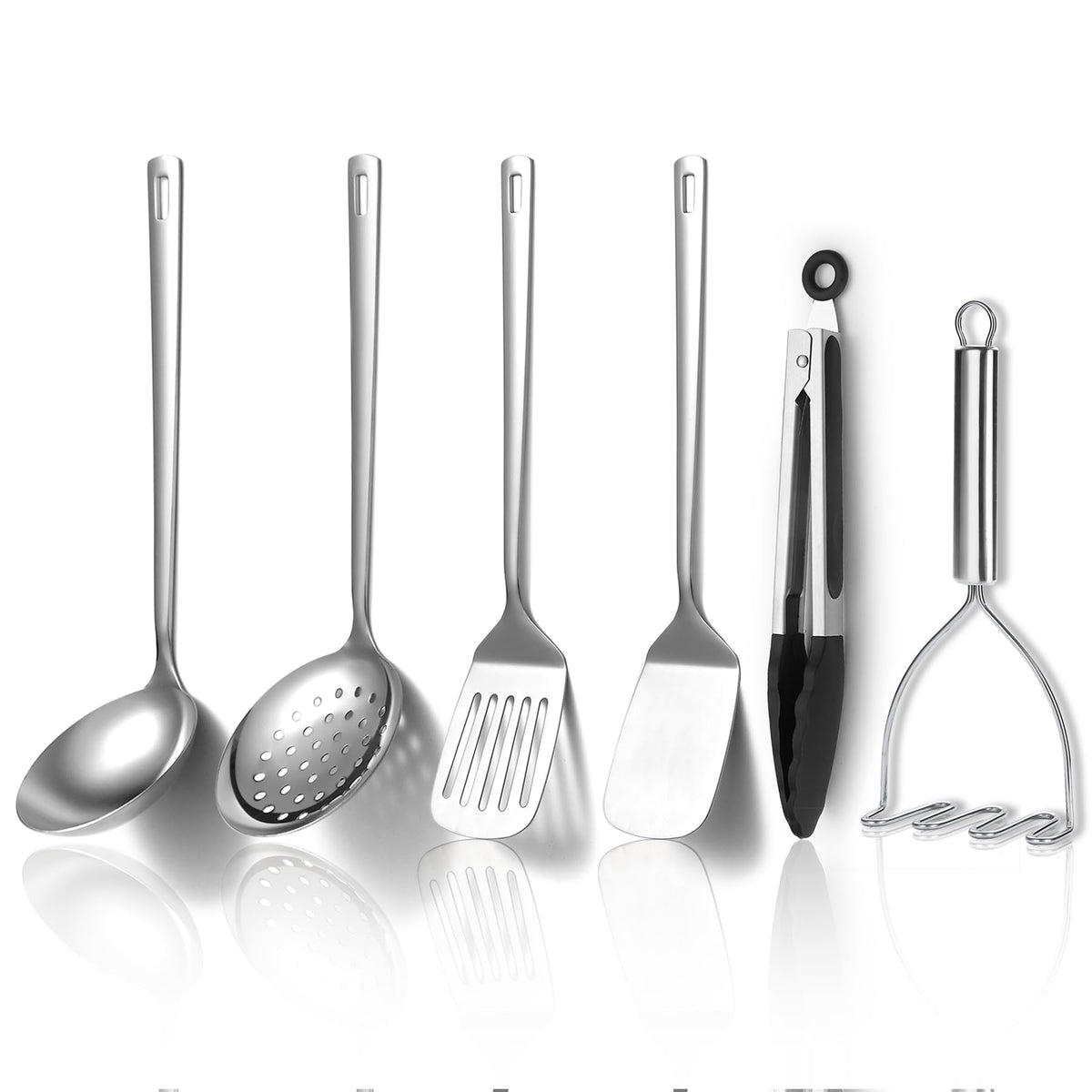 Kyraton stainless steel 6-piece utensil set displayed for durable everyday cooking.