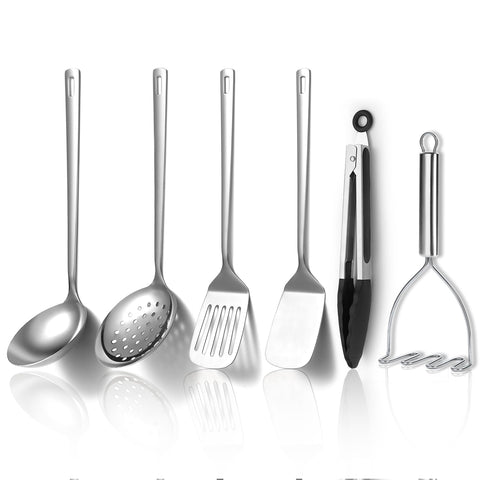Kyraton stainless steel 6-piece utensil set displayed for durable everyday cooking.