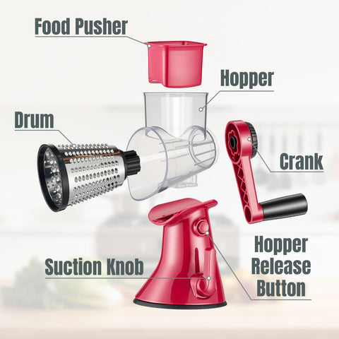 KYZ rotary cheese grater nuts and veggies slicer option.