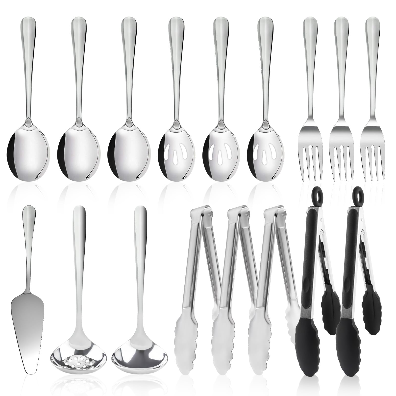 Kzovone 17-piece set on a polished table enhances elegant buffet presentation