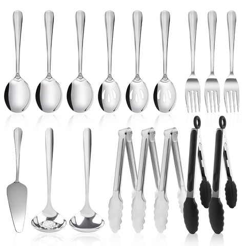 Kzovone 17-piece set on a polished table enhances elegant buffet presentation