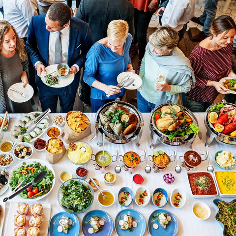 Kzovone buffet-ready serveware for elegant presentation and quick cleanup