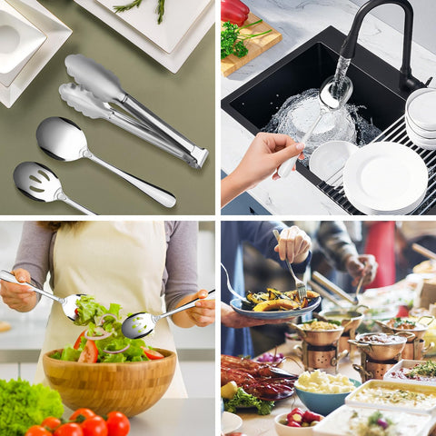 Kzovone slotted spoons showcase drainage for sauces and gravies