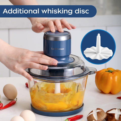 La Reveuse blades set bi-level for smooth mincing and even chopping