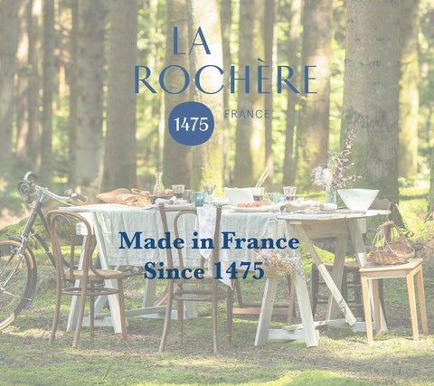 La Rochère butter dish on countertop showcases convenient, keep-butter-ready utility.