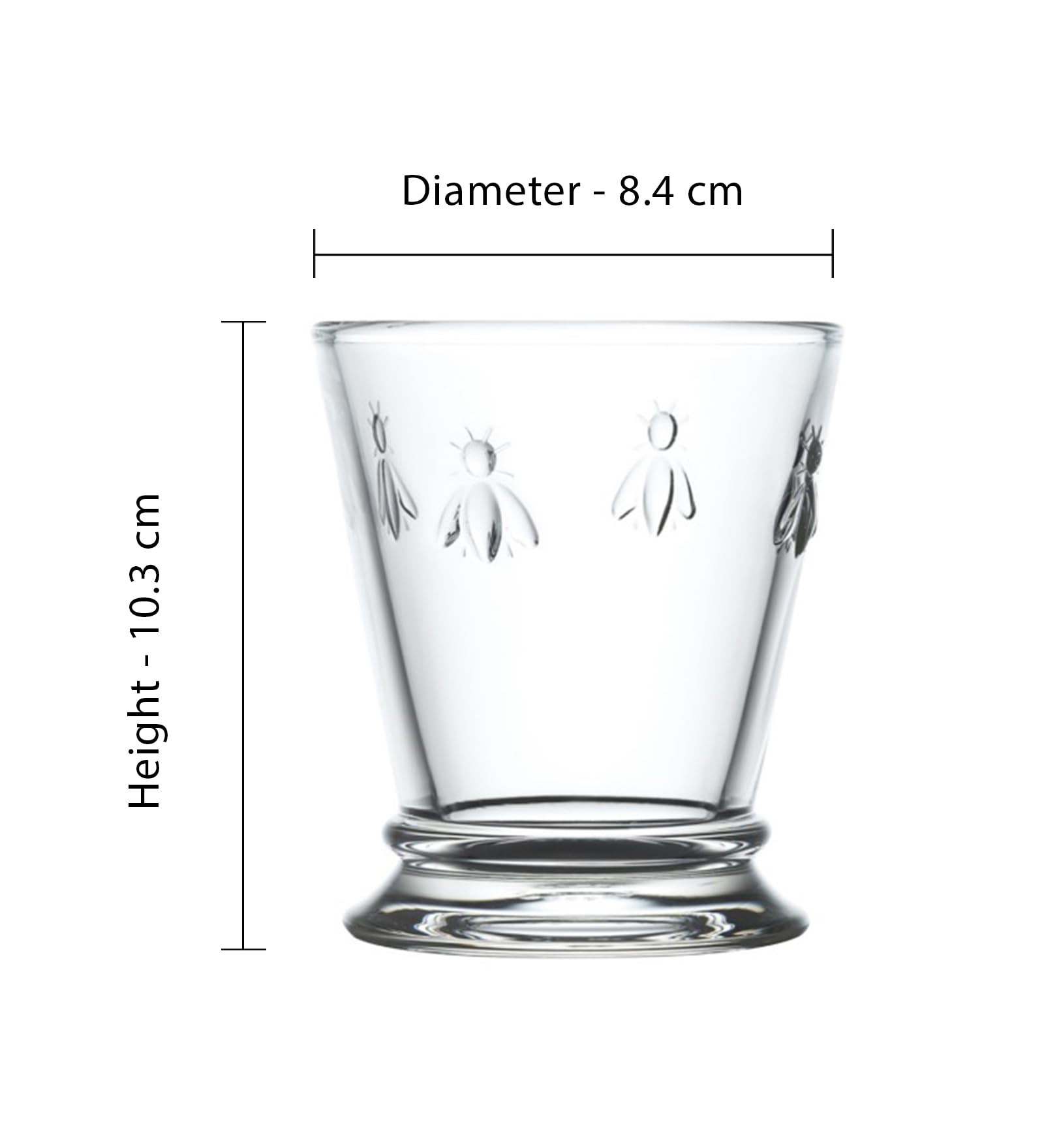 La Rochere Napoleon Bee 9 oz clear glass emphasizes lead-free purity for pure beverages.