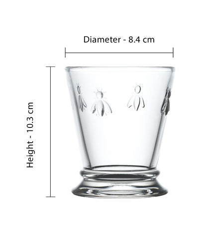 La Rochere Napoleon Bee 9 oz clear glass emphasizes lead-free purity for pure beverages.