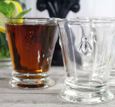 Close-up of the ergonomic grip and balanced weight on the La Rochere tumbler.
