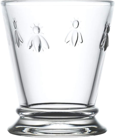 La Rochere Napoleon Bee tumbler emblem close-up highlights the iconic bee and crystal clarity.