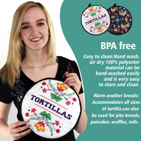 La Tortilla Oven dual pattern design adds style to casual and festive occasions.