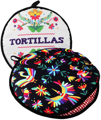 La Tortilla Oven two sided warmer 11 inch keeps tortillas warm at the table for family meals.