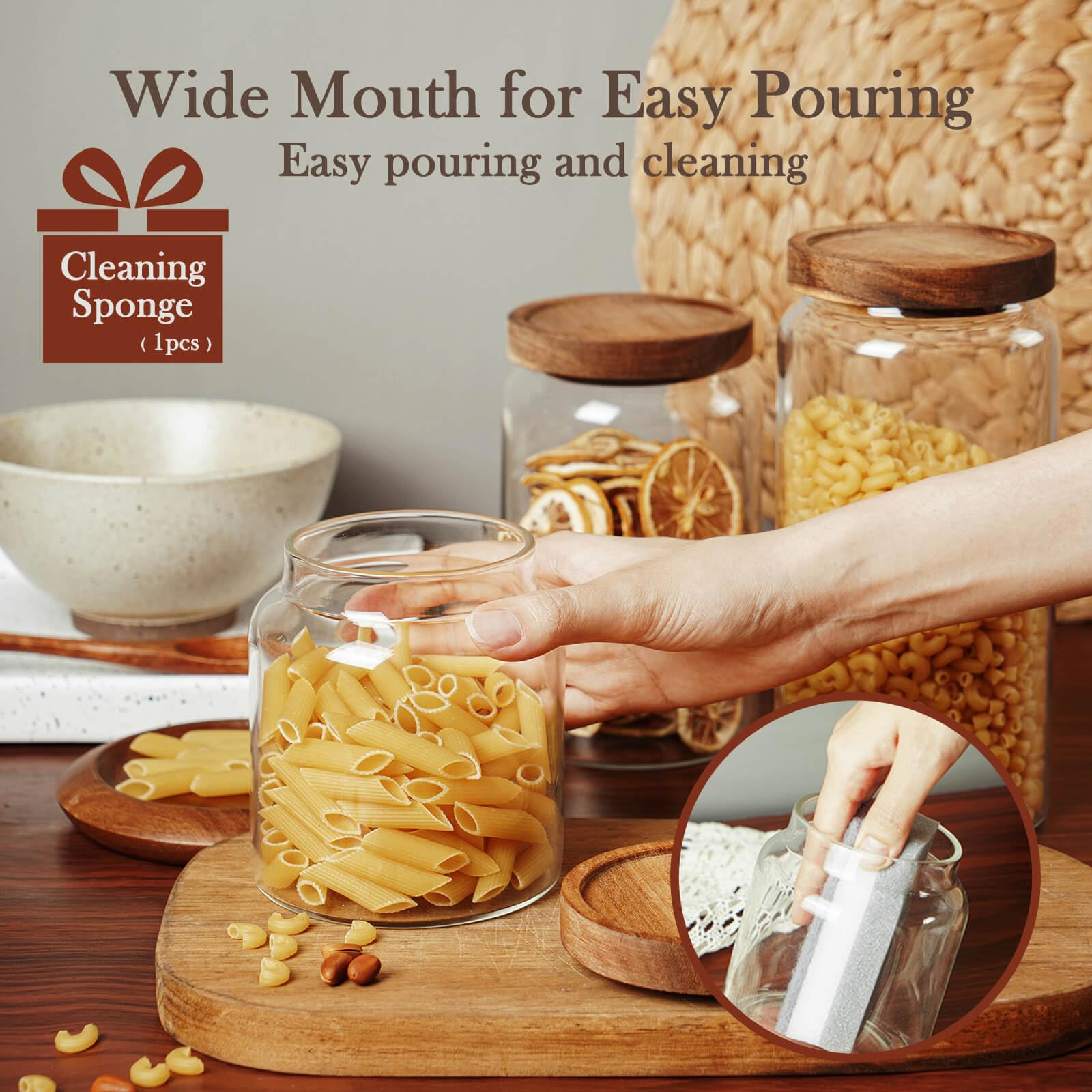 Labina jars ideal for storing flour and sugar securely.