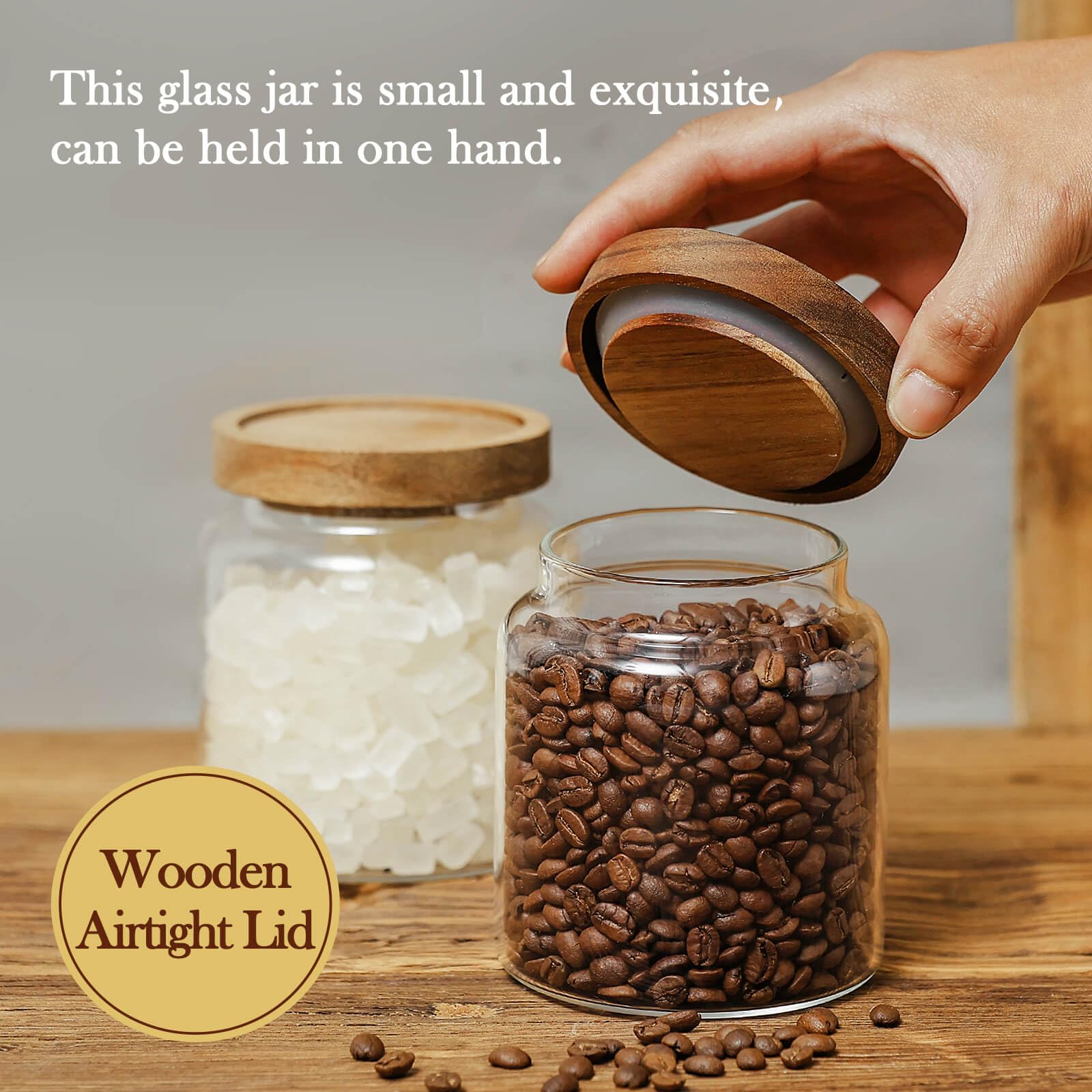 Labina wide-mouth jar designed for easy pouring and scooping.