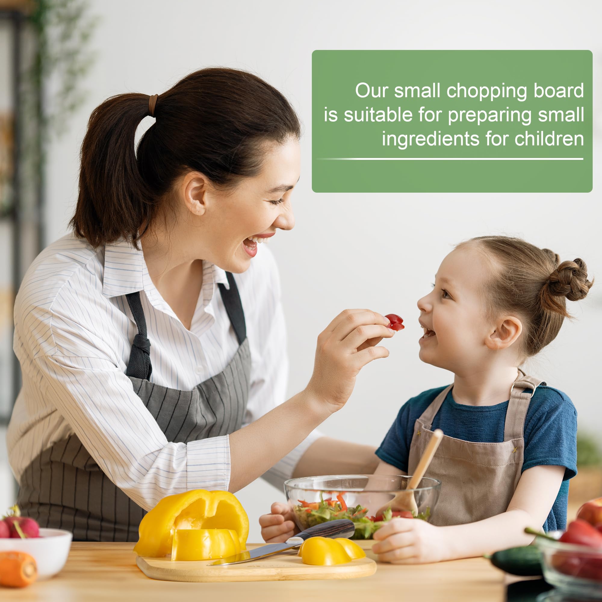 Laboos bamboo surface with smooth finish for easy chopping.