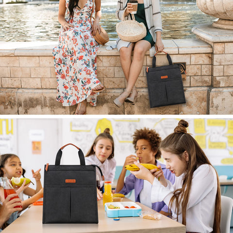 Lacdo lunch bag durable-zipper-closure ensures secure access