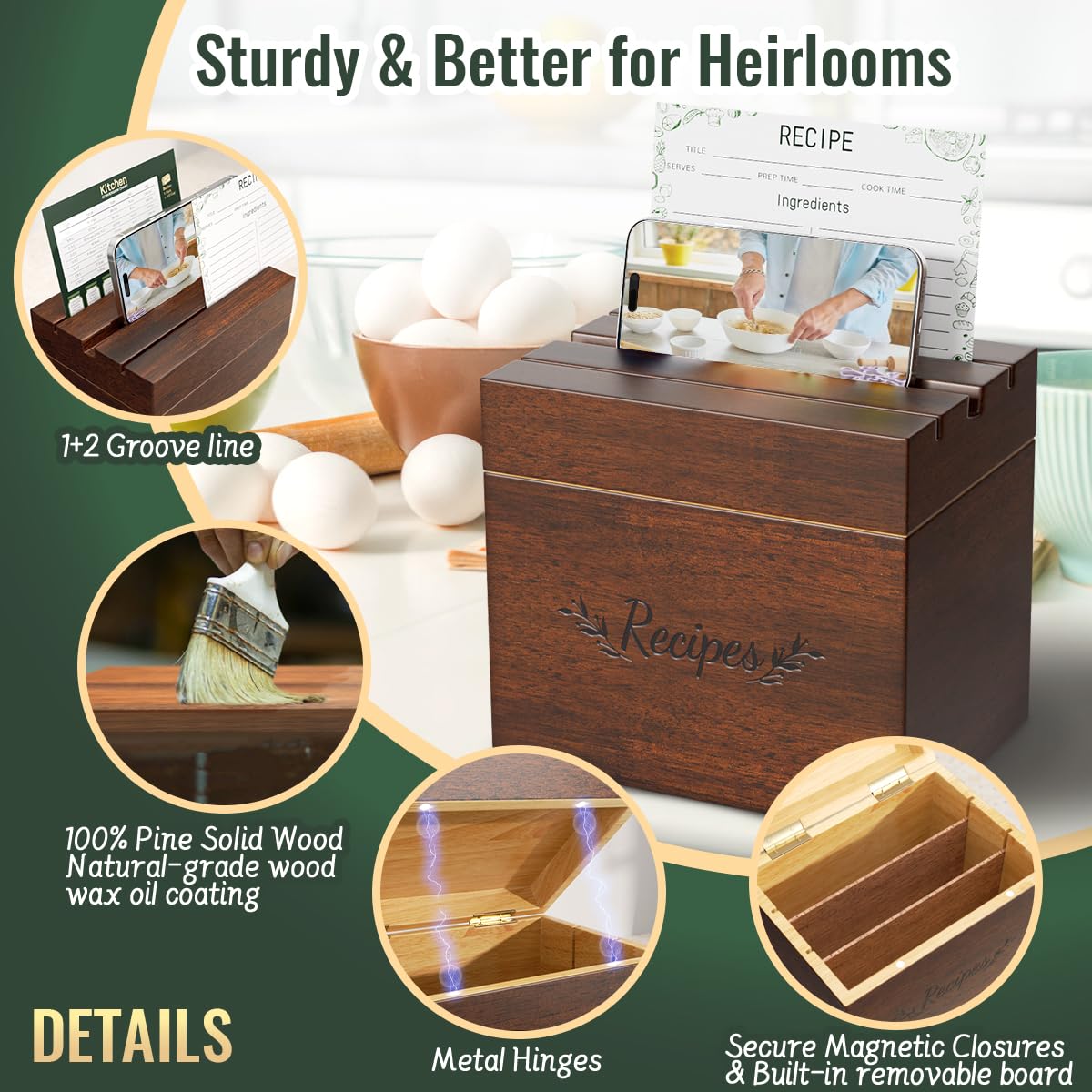 LACRTOPE L-dividers pocket organizes recipes efficiently and reduces clutter.