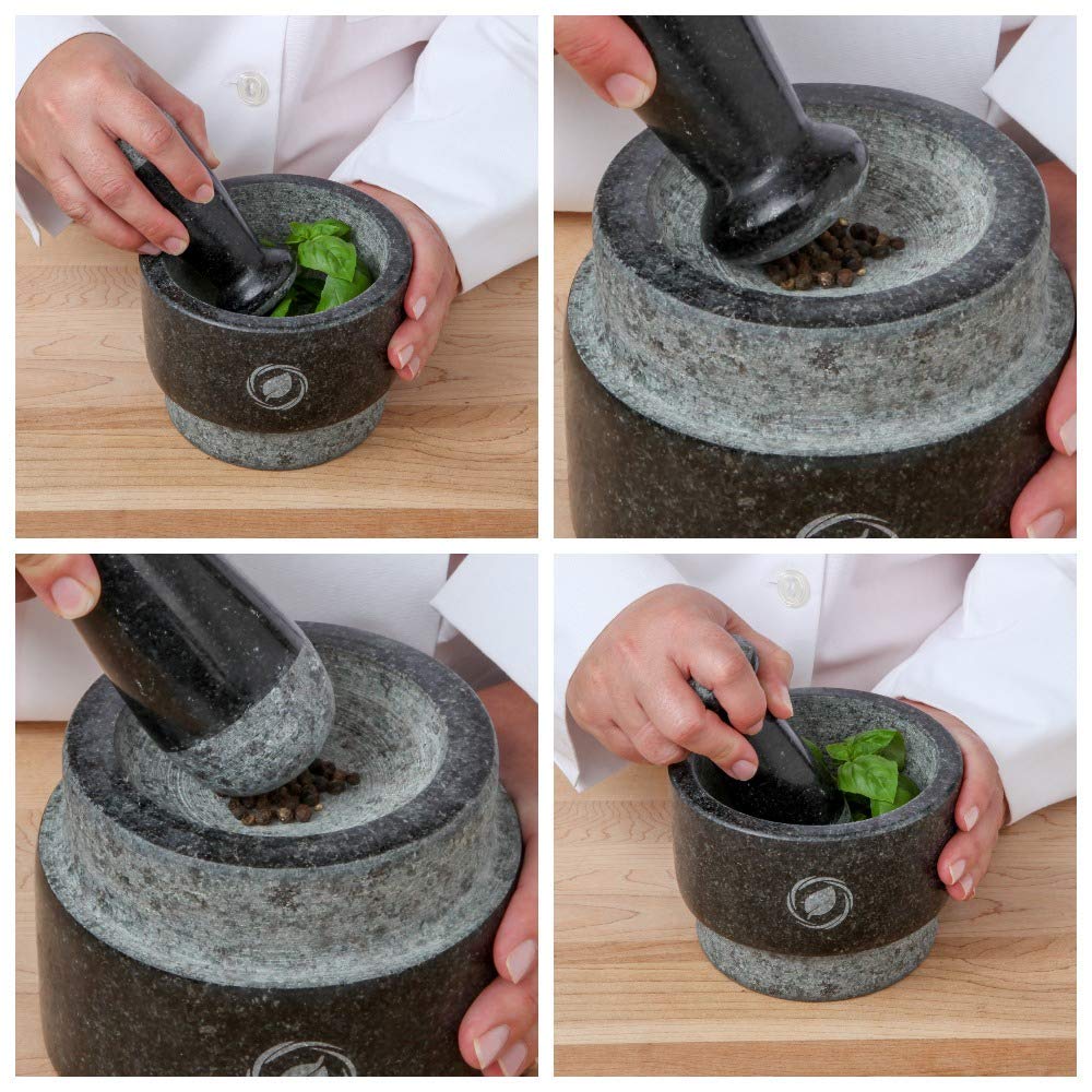 Laevo reversible design mortar and pestle for separate flavors
