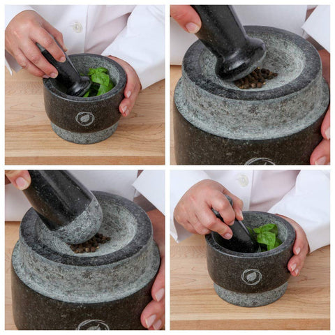 Laevo reversible design mortar and pestle for separate flavors