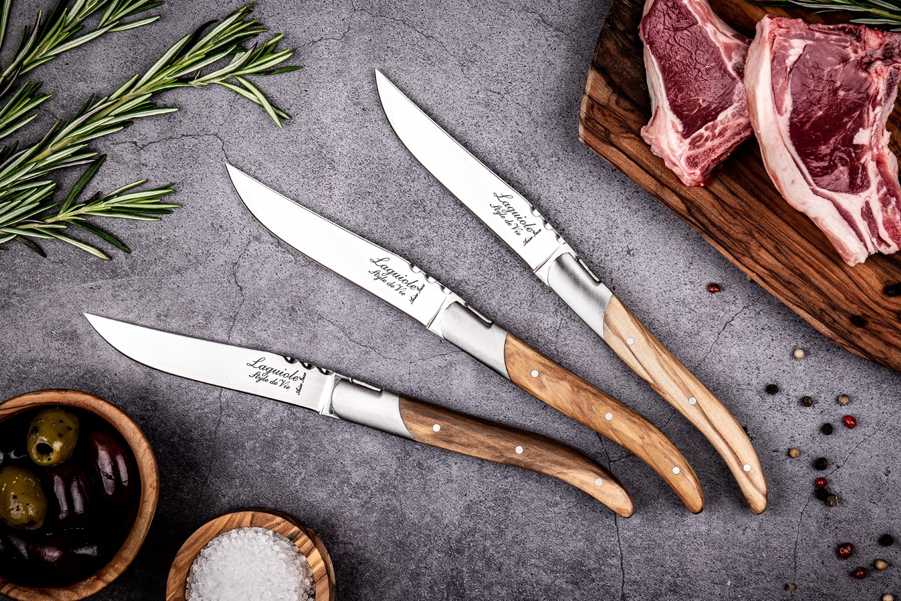 Each Laguiole knife weighs roughly 2.96 oz