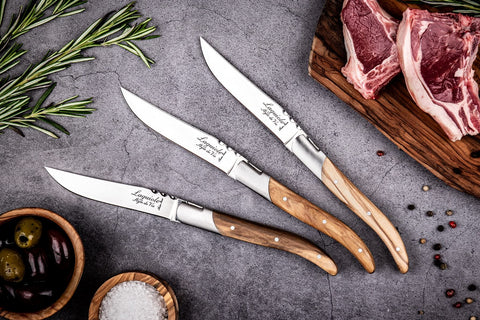Each Laguiole knife weighs roughly 2.96 oz