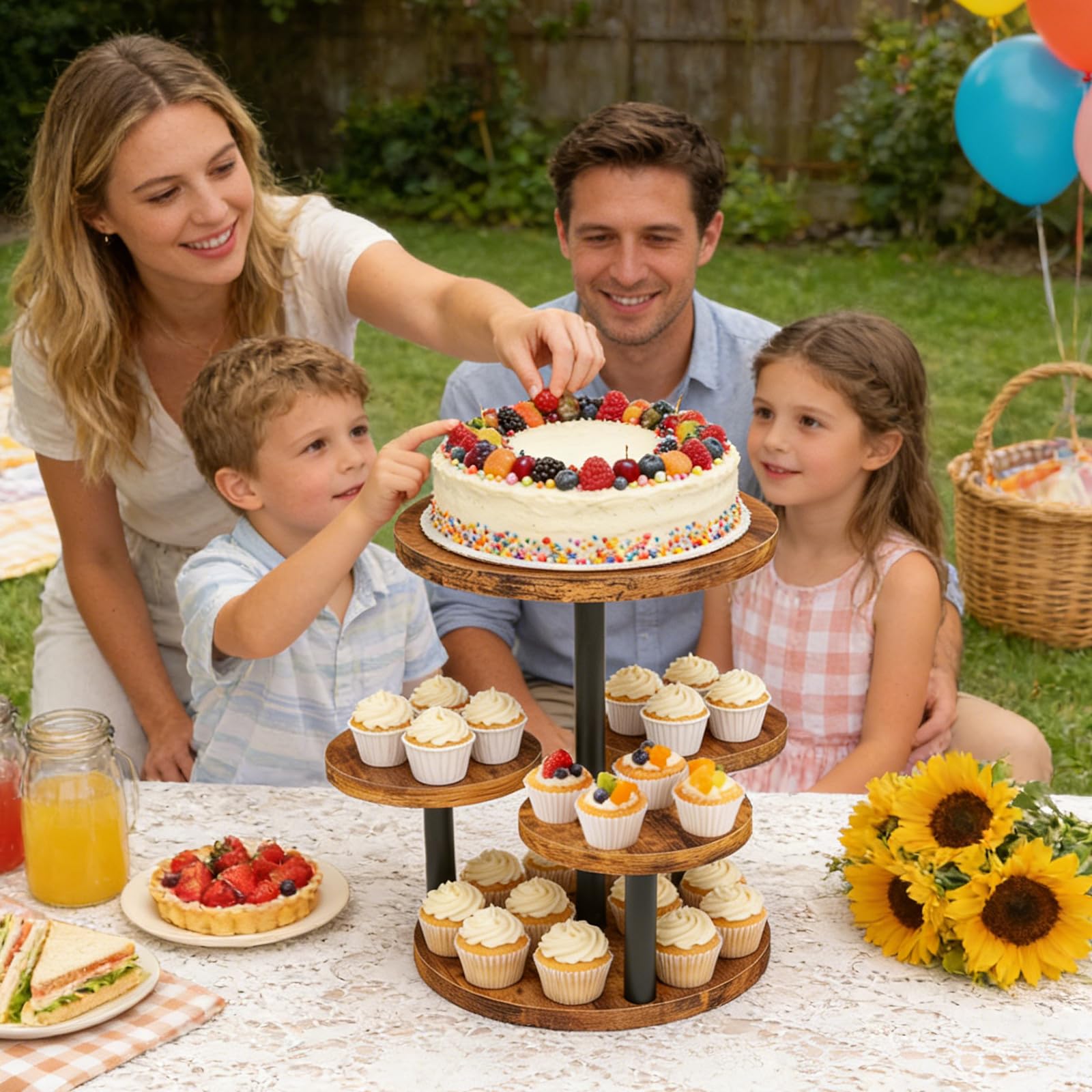 LAIDUOLEOE cake stand non-slip base keeps desserts securely displayed