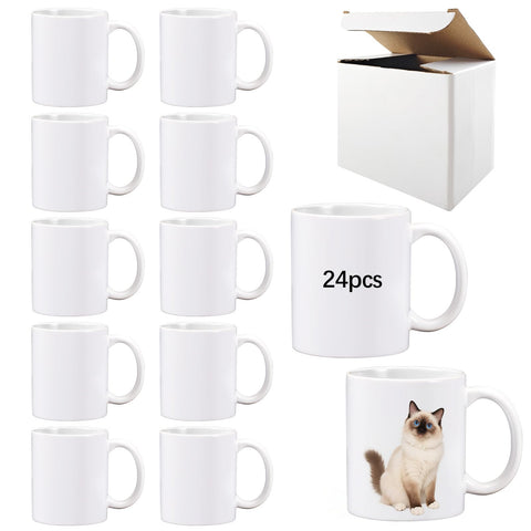 LaiHiulaan 11oz sublimation mug blank with round handle for vibrant personalization.