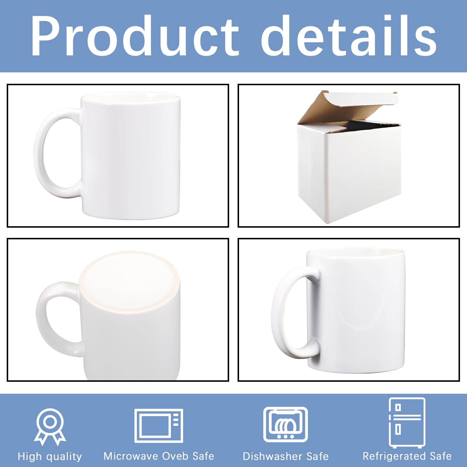 LaiHiulaan dishwasher-safe sublimation mug with durable color retention.