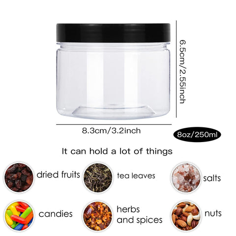 Lainrrew clear slime containers with wide mouth for easy filling and quick content checks.