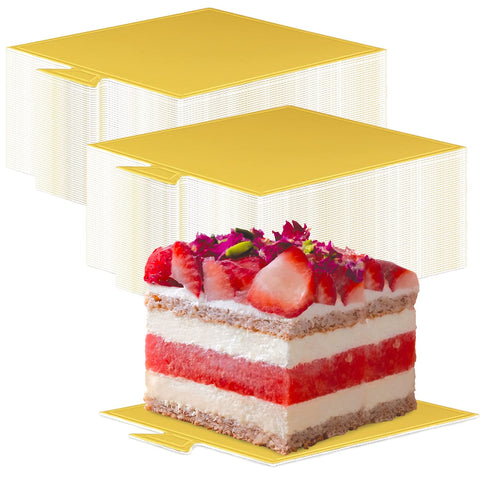 Lainrrew golden square cake board packaging enhances presentation while protecting pastries during transport