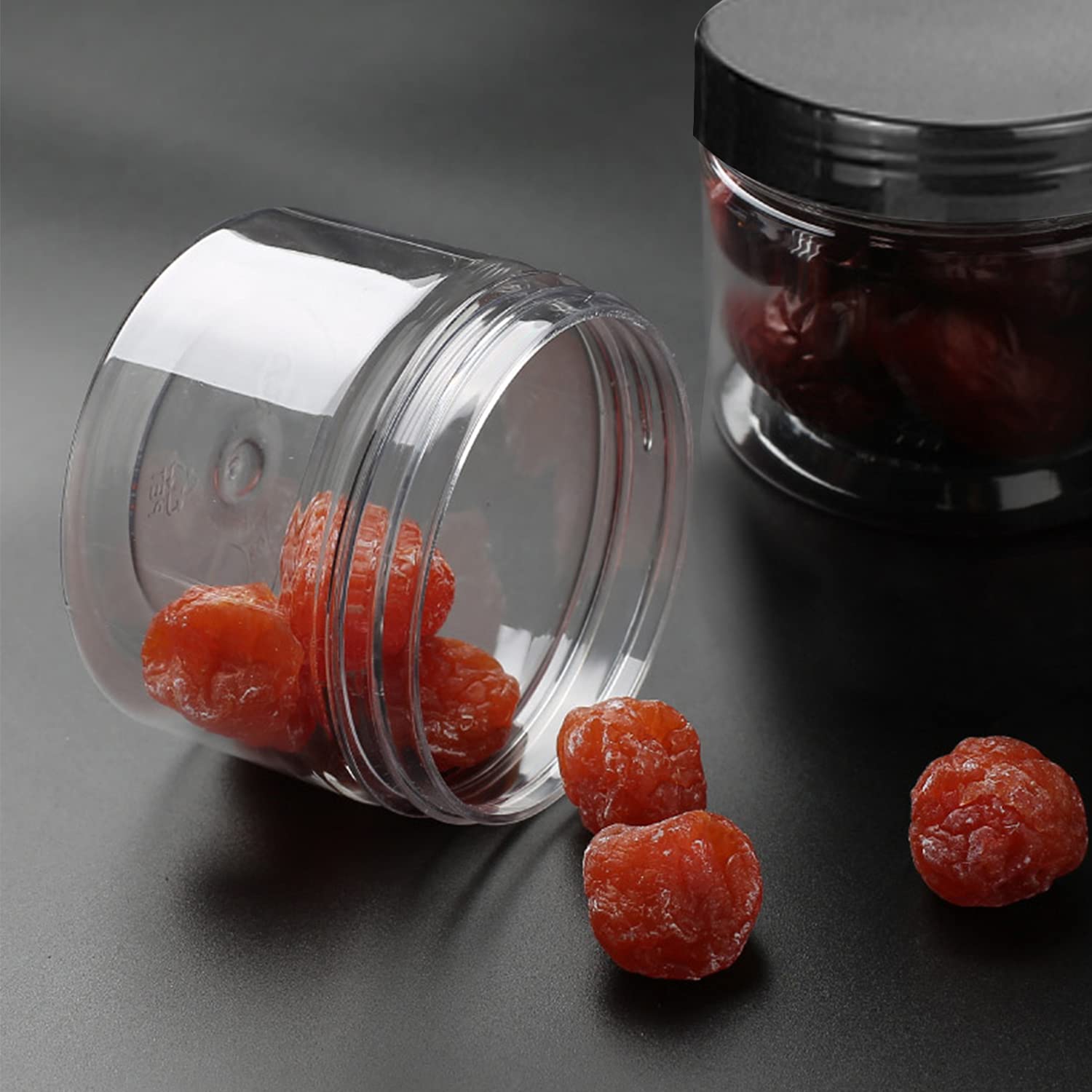 Lainrrew transparent storage jars stack neatly for organized shelves and easy access.
