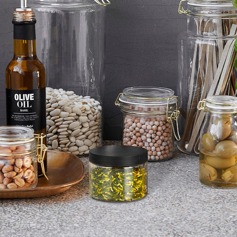Lainrrew wide-mouth storage jars simplify refilling and content checks in kitchen or pantry.