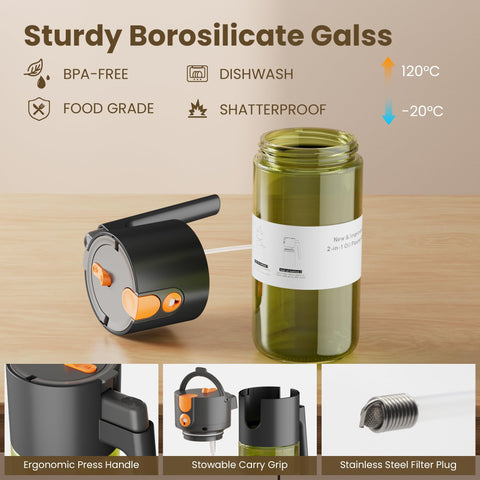 LAKUMIQI reusable glass dispenser keeps olive oil organized for daily cooking