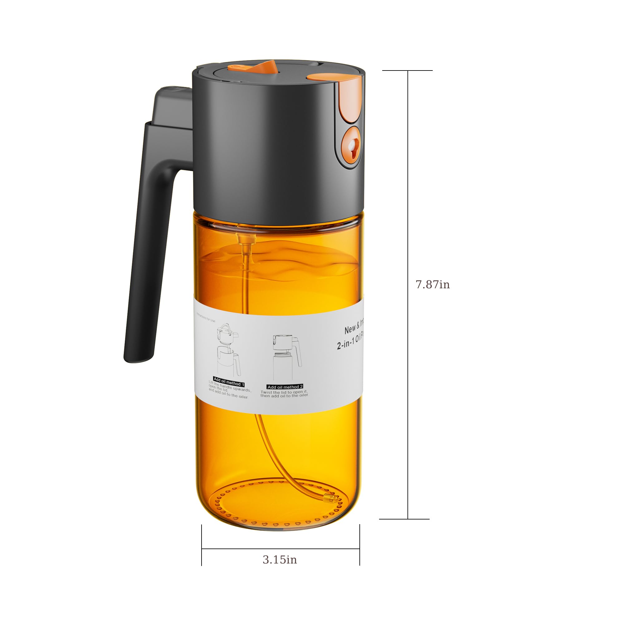 LAKUMIQI reusable glass oil dispenser for versatile kitchen storage