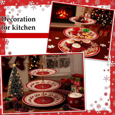 Lallisa ceramic snowflake elk plates on a gold frame.