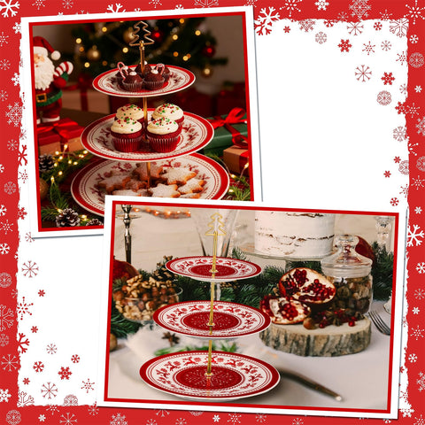 Lallisa red, white, and gold Christmas colors on display.