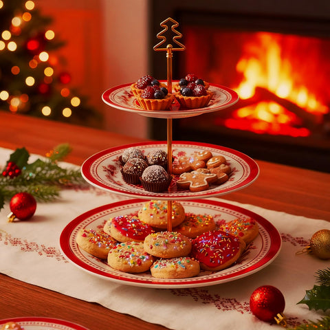 Lallisa 9-inch tier with snowflake elk design for desserts.