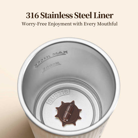 Lamido leakproof viewing lid prevents spills during travel.