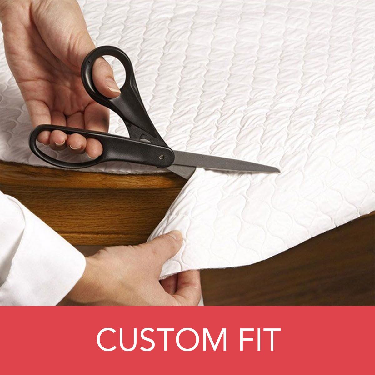 LAMINET waterproof quilted table pad guards dining surfaces from spills.