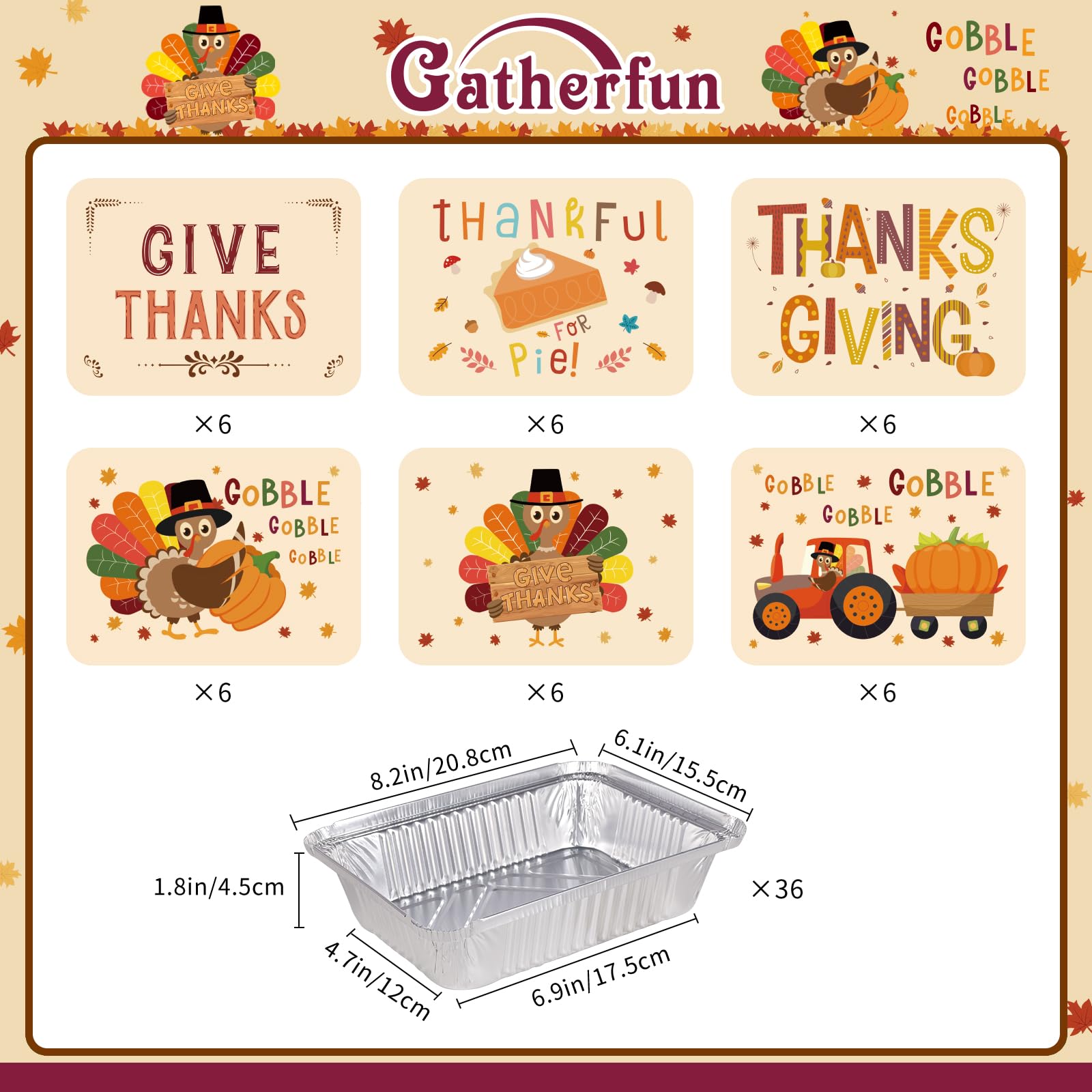 Lamparty aluminum foil containers with six decorative lids for festive presentation