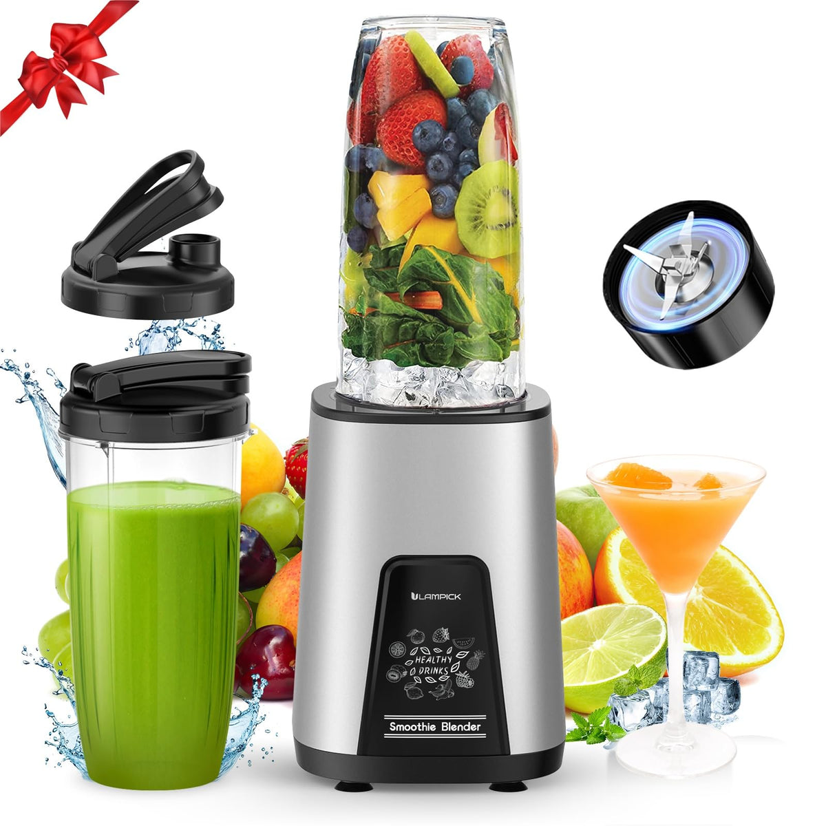 LAMPICK 900W blender motor powers silky smoothies for a smooth start to the day.