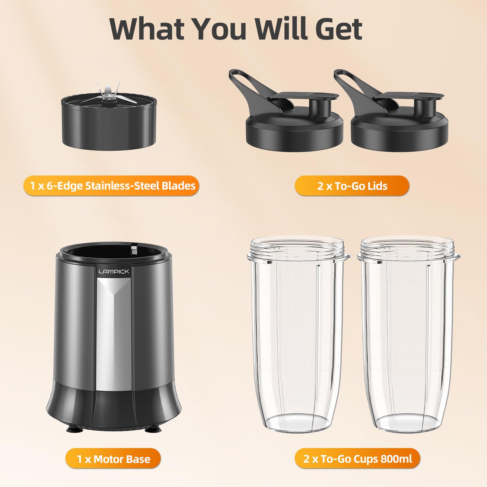 LAMPICK durable kitchen appliance for everyday smoothie and sauce prep.