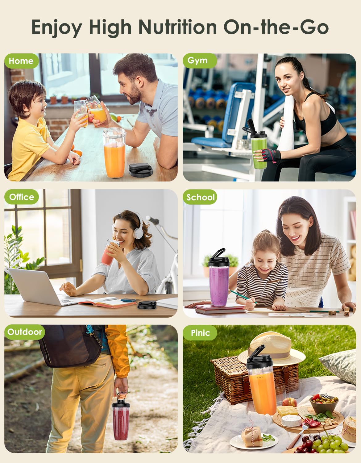 LAMPICK travel lid and portable handle for gym or office use.