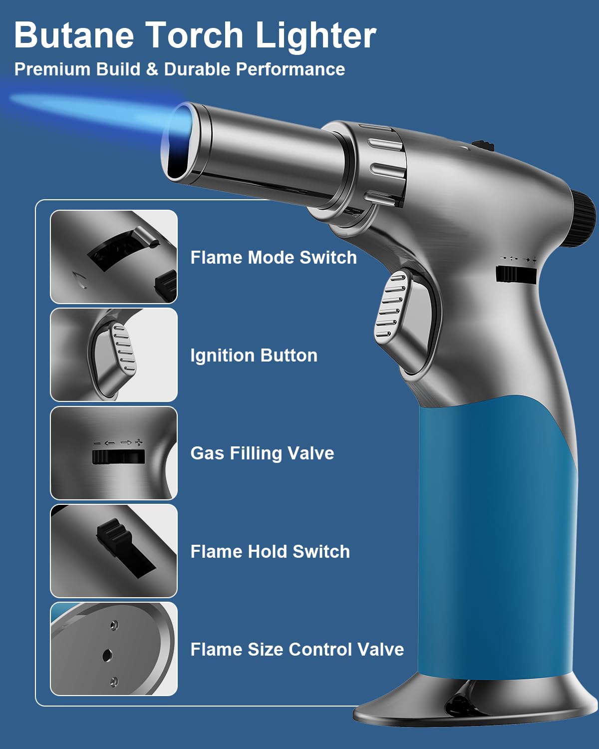 Lamsen Torch reaches 1300°C for versatile browning and soldering.