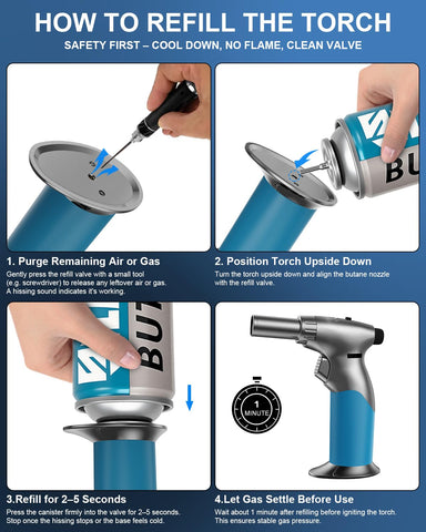 Lamsen Refillable design uses universal butane canisters for easy refills.